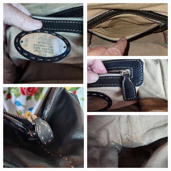 AUTHENTIC FENDI Selleria Pebbled Leather Handbag Dr's Style - Picture 8 of 14